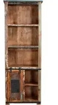SIT M&ouml;bel B&uuml;cherschrank | 5 F&auml;cher, 1 Schiebet&uuml;r | Altholz mit Metall 