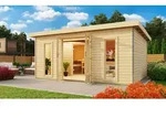 Karibu Holz Gartensauna / Saunahaus "Mainburg 4" naturbelassen 490 x 369 x 229...