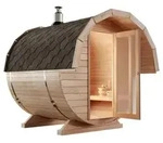 FinnTherm Fasssauna Saunafass Au&szlig;ensauna Samantha 2 Sitzb&auml;nke aus Holz...