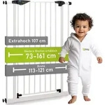 BOMI&reg; Extrahoch Treppenschutzgitter 73-161 cm | Zum Klemmen | Schlie&szlig;t...