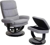 Relaxsessel HWC-C16, Fernsehsessel TV-Sessel Hocker mit Staufach, MVG- Stoff/Textil
