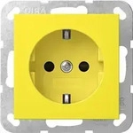 Gira SCHUKO-Steckd. SP + Abd. Sonderstrom System 55 Gelb 4453106
