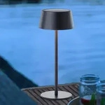 BRILLIANT schwarze Solar Au&szlig;entischleuchte PICCO | aufladbar &uuml;ber Solar und...