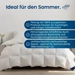 DormiGood | Premium Daunendecke | 220x240 cm | Sommerdecke | 100% Daunen (400g) 
