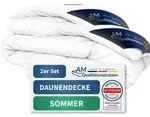Premium Sommer 2er Daunendeckenset | Sommerdecke 135x200 cm | 100% Daunen |...