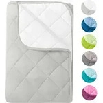 Microfaser Sommer Steppbett im Wende-Design 155x220 &ndash; wei&szlig; und hellgrau kochfest