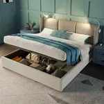 Flieks Polsterbett 140x200cm mit Lattenrost, Boxspringbett mit Leselichte und