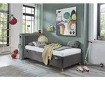Meise M&ouml;bel Kinderbett Cool 90x200 cm | Bettgestell | Kopfteil glatt | Cordstoff