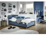 Meise M&ouml;bel Kinderbett Cool 120x200 cm | Bettkasten & Lattenrost | Cordstoff Ocean 
