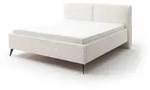 Meise M&ouml;bel Matera Polsterbett hellbeige mit schwarzen Metallfu&szlig; - Wei&szlig;