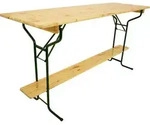 DEGAMO Bartisch Stehtisch BAMBERG 70x220cm klappbar, Metall + Holz lackiert -