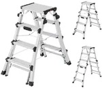 Hailo D100 TL Topline Teleskopleiter - ausziehbare, klappbare Aluminium-Leiter -