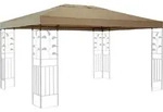 Ersatzdach f&uuml;r Bl&auml;tter Pavillon 3x4m Pavillondach Beige Ersatzbezug - Beige