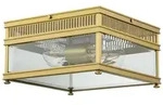 Deckenleuchte HOLBORN E27 2x60W IP44 Solides Messing geb&uuml;rstet, Glas klar...