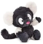 Nici Kuscheltier Lemur Ruffi, Recycling-Polyester, Grau, Wei&szlig;, 18 cm, 49803 -
