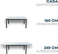 HOME DELUXE - Gartentisch ausziehbar - CASA - Gestell und Tischplatte Aluminium, ca.
