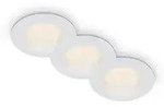 Di-Ka LED Einbauleuchte Carro 3er Set wei&szlig; &Oslash; 9,5 cm 3W, warmwei&szlig; - Wei&szlig;