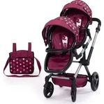 Bayer Design 26723AA Zwillingspuppenwagen Xeo Twin, verstellbarer Griff, Tasche,