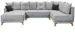 Wohnlandschaft mit Funktion PAMPLONA REC.2F.OTM - Silber/Grau