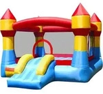 COSTWAY H&uuml;pfburg mit Rutsche & gro&szlig;em Sprungbereich, Kinder Springburg f&uuml;r Indoor