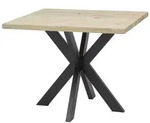 Esstisch MICKY 100 x 100 cm Eiche massiv X-Gestell Metall schwarz - Braun/Schwarz