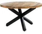 Esstisch - Anthrazit - Braun - Mangoholz massiv - Metallgestell - &Oslash; 130 cm -