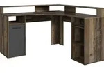 byLIVING Schreibtisch FOX / Gaming-Tisch in Old Wood Optik / T&uuml;r anthrazit / mit