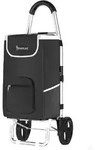 56 L Einkauf Trolley Einkaufswagen Shopping Trolley Tasche Aluminium Stabil Schwarz -