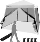 COSTWAY 3x3 m Pop Up Pavillon mit Moskitonetz und Sands&auml;cke, Faltpavillon faltbar,