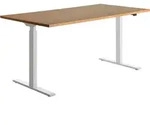 Topstar Sitz-/Steh-Schreibtisch, (B)1.600 mm, wei&szlig; elektr. h&ouml;henverstellbar Buche