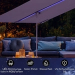 Blumfeldt Sonnenschirm f&uuml;r Balkon Rechteckig, Sonnenschirm mit LED Beleuchtung,