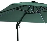 Blumfeldt Sonnenschirm f&uuml;r Balkon, Sonnenschirm mit Solarpanel & LED...