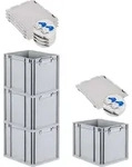 SuperSparSet 4x Eurobox NextGen Economy mit Scharnierdeckel und blauen