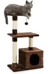 lionto Katzenkratzbaum, 85 cm kompakter Kratz- & Spielbaum mit H&ouml;hle, 2 Plateaus,