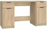vidaXL Schreibtisch mit Beistellschrank Sonoma-Eiche Holzwerkstoff - Braun