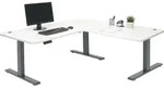 Eck-Schreibtisch HWC-D40, Computertisch elektrisch h&ouml;henverstellbar 178x178cm 84kg