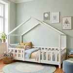 Kinderbett 'Treviolo' mit Matratze und Rausfallschutz 80x160cm Wei&szlig; - Wei&szlig;