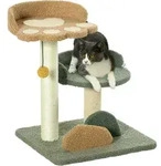 PawHut Katzenbaum klein, 52 cm Katzenkratzbaum Kletterbaum mit 2 Ebenen, Kratzbaum