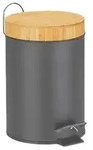 Relaxdays M&uuml;lleimer Bad, 3 l, Kosmetikeimer Absenkautomatik, Bambusdeckel,
