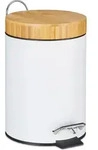 Relaxdays M&uuml;lleimer Bad, 3 l, Kosmetikeimer mit Absenkautomatik, Bambusdeckel,