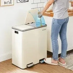 SONGMICS M&uuml;lleimer, Abfalleimer, mit 2 F&auml;chern, 2 x 30 L, mit 15 M&uuml;lls&auml;cken,