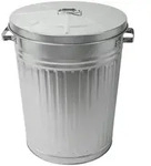 Zink Abfalleimer mit Deckel - 55 Liter - Metall Garten Outdoor M&uuml;lleimer...