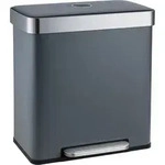 SVITA LT2X30 M&uuml;lleimer 60l Treteimer 2 F&auml;cher mit Deckel Grau - Grau