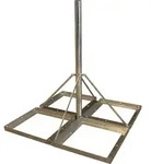 PremiumX Flachdachst&auml;nder DELUXE 4x 50x50cm 1,2m Mast 60mm Balkonst&auml;nder - Braun