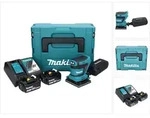 Makita DBO 480 RFJ Akku Schwingschleifer 18 V 112 x 102 mm + 2x Akku 3,0 Ah +