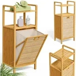 CASARIA&reg; Badregal mit W&auml;schekorb 40L - Braun