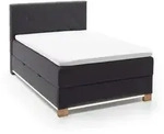 Boxspringbett Messina 180x200 cm mit Bettkasten, Beleuchtung & USB, Anthrazit,