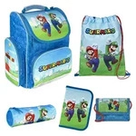 Undercover CLOU Schulranzen Set, 5-teilig Super Mario - Blau