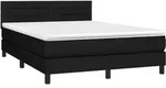 vidaXL Boxspringbett mit Matratze Schwarz 140x200 cm Stoff - Schwarz