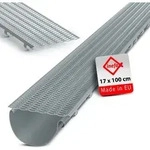 INEFA Laubfangstreifen 100cm, NW100-150, Grau, Dachrinnen Laubschutz,